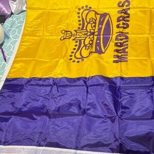 Purple and Yellow  Green Mardi Gras tapestry/flag